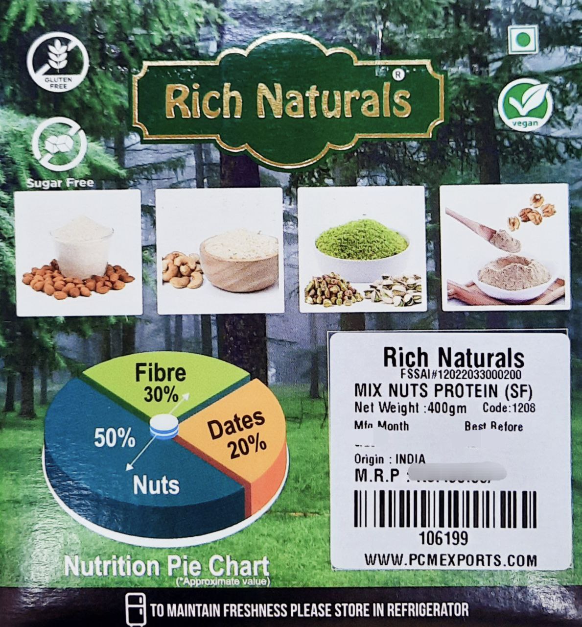 RICH NATURALS Mix Nuts Protein Powder (100% Powder Form)