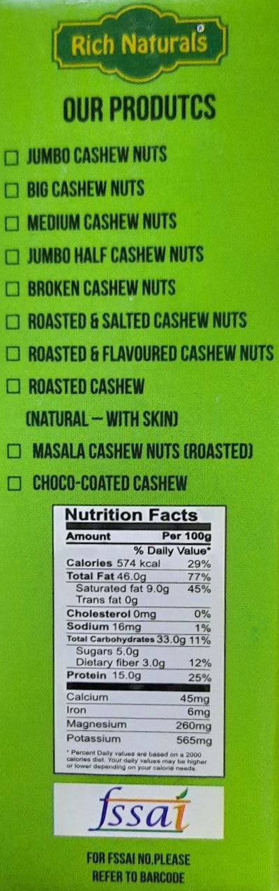 RICH NATURALS Cashew Nuts (Big) (Grade - AA)